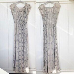 Rebecca Taylor Grey White Snakeskin Maxi Dress Women's Size Small S